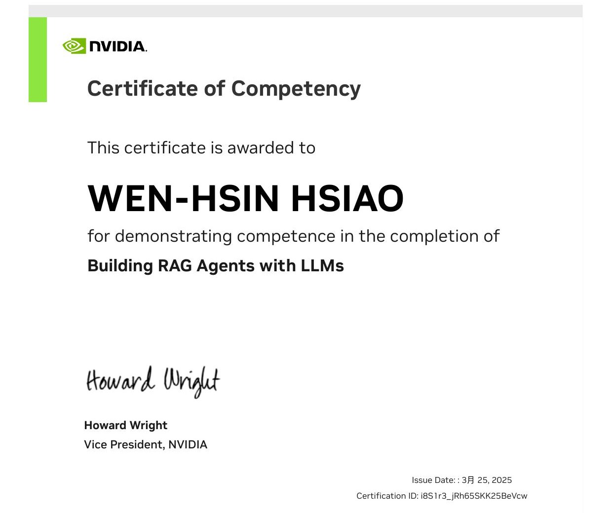 NVIDIA DLI Building RAG Agents with LLMs